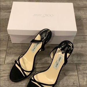Black silk pumps